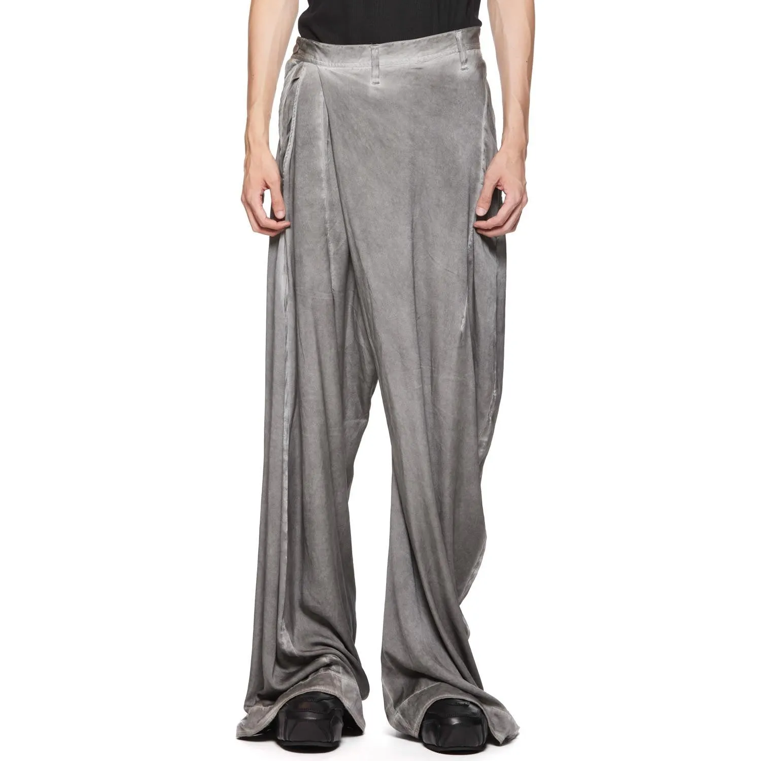 897PAM4 Ash Gray / Satin Dhoti Pants