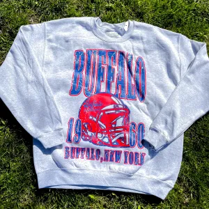 90s Style Oversized Buffalo Crew