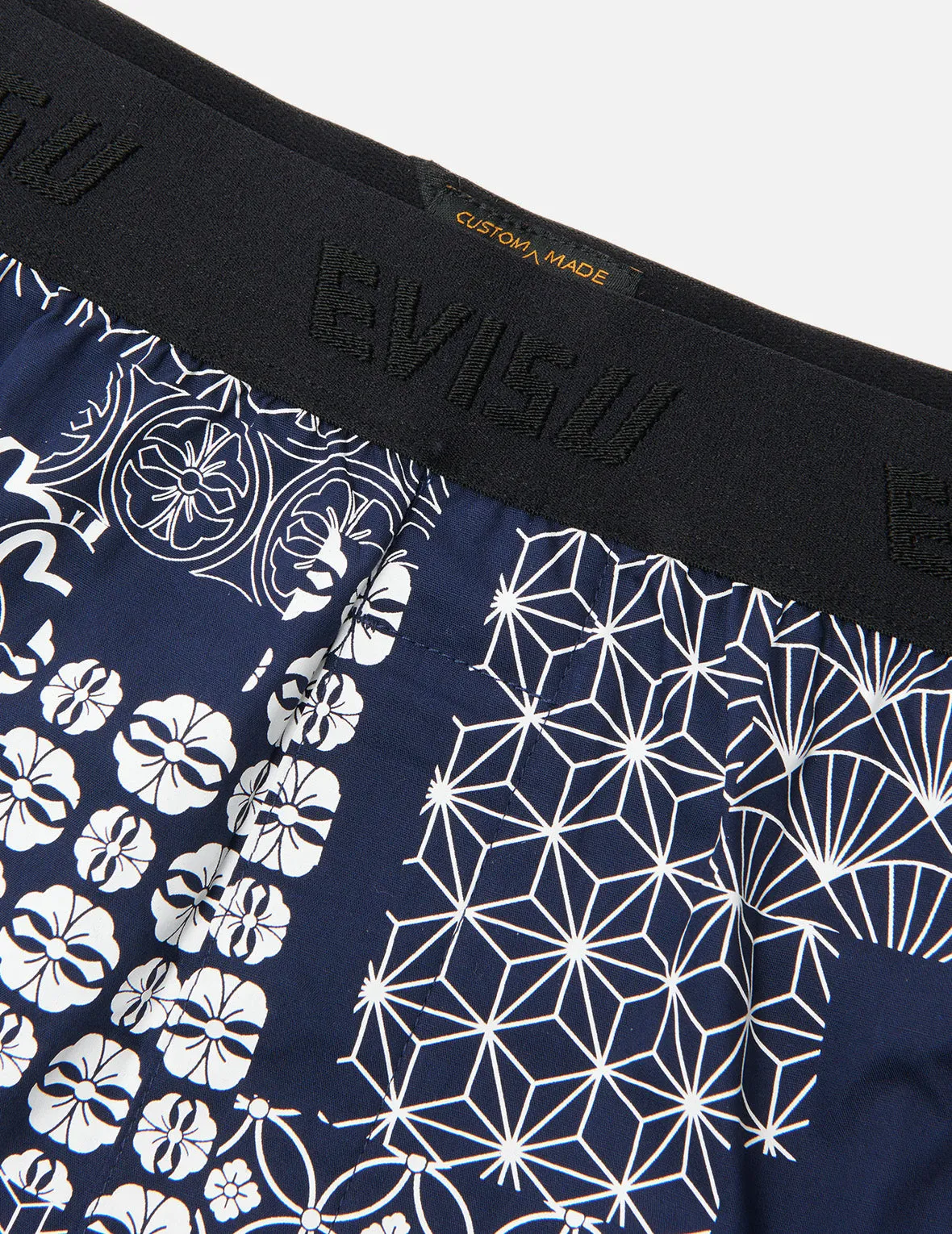 Allover Brocade and Kamon Collage Print Boxer Shorts