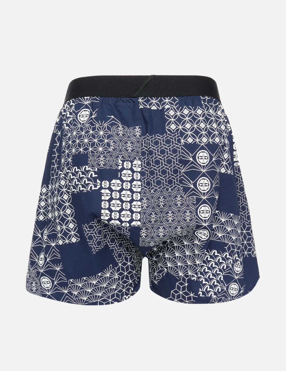 Allover Brocade and Kamon Collage Print Boxer Shorts