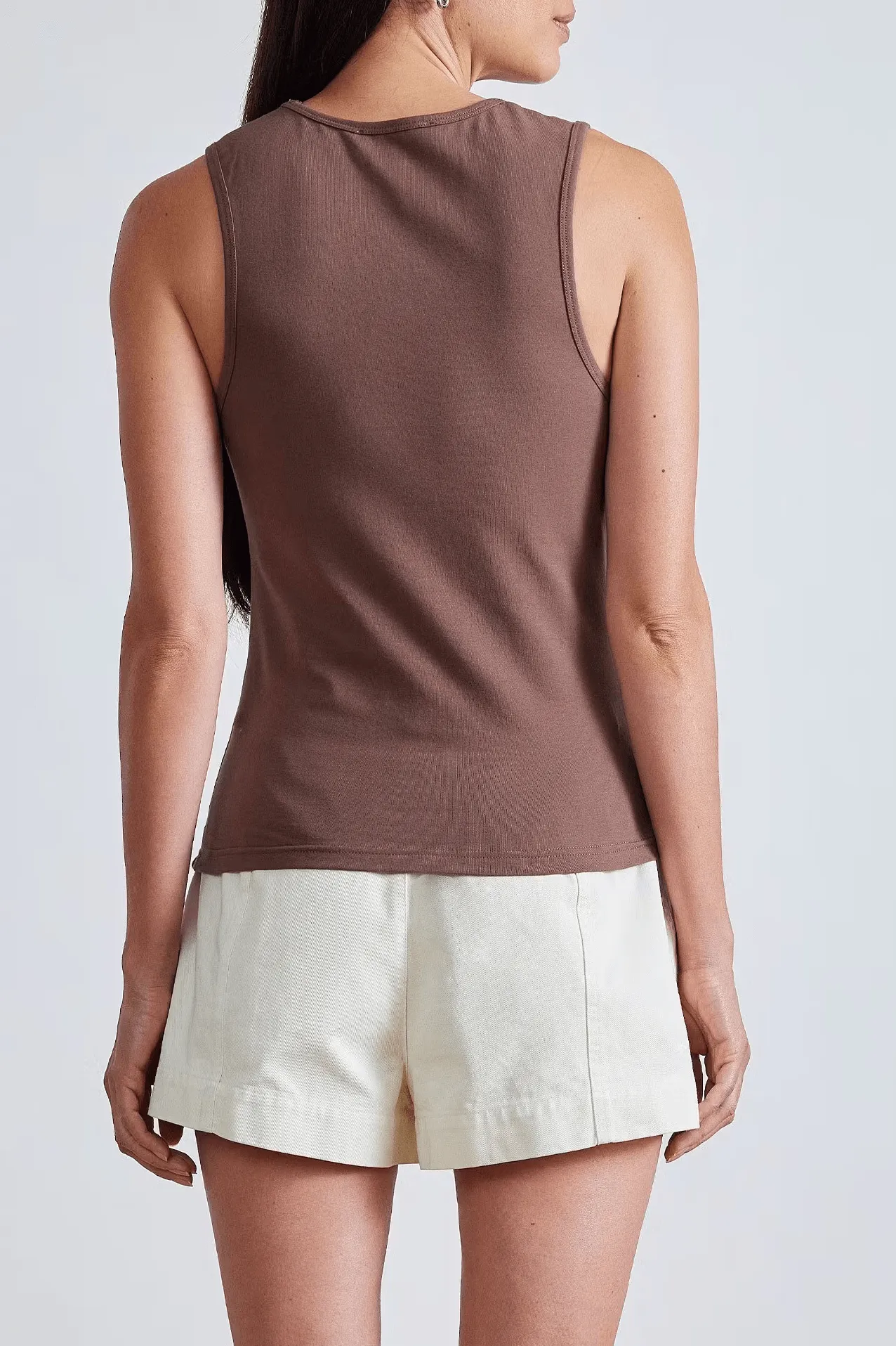Apiece Apart Uri Low-Cut Tank - Chocolate - FINAL SALE