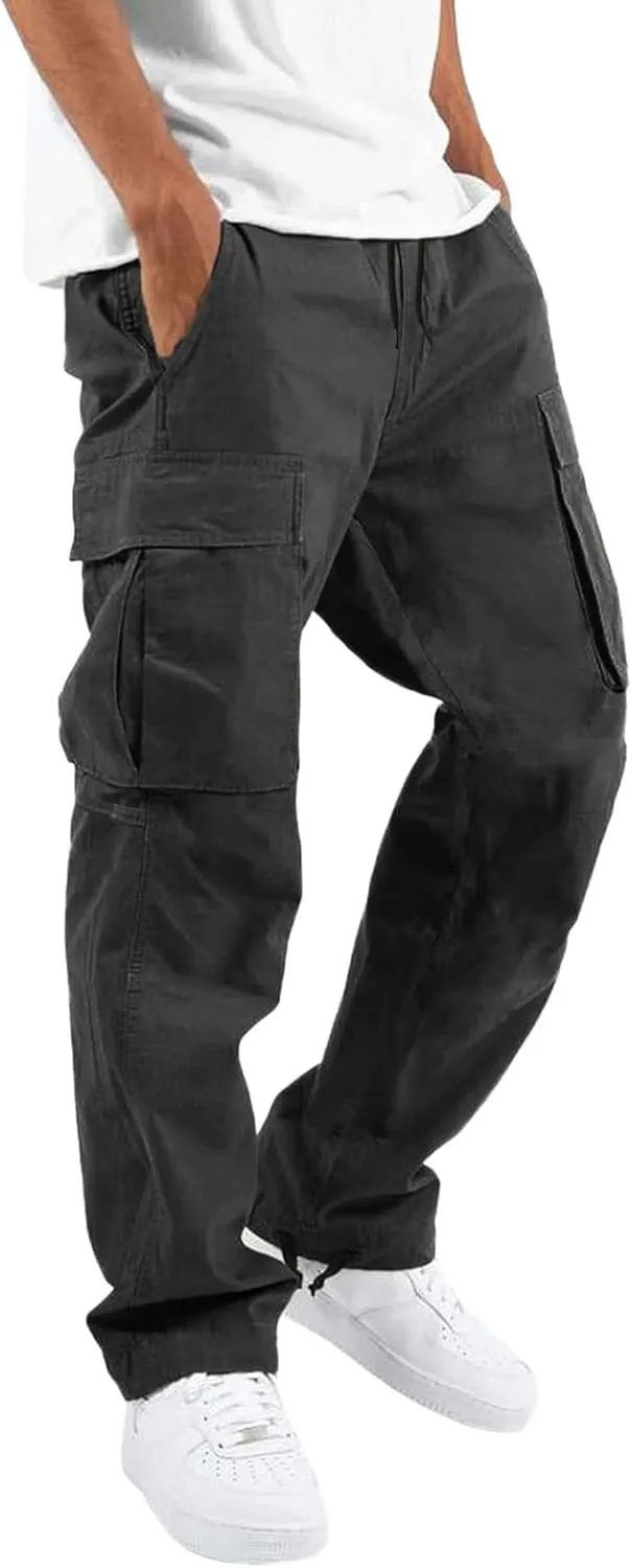 Big and Tall Cargo Pants for Men Sweatpants for Men Fashion Sports Pants Men's Casual Joggers Work Pants Drawstring