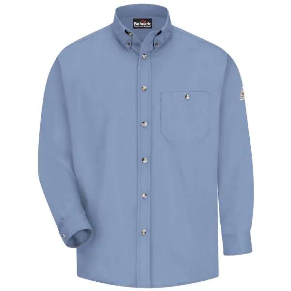 Bulwark Men's Lightweight Excel FR Dress Shirt - Light Blue