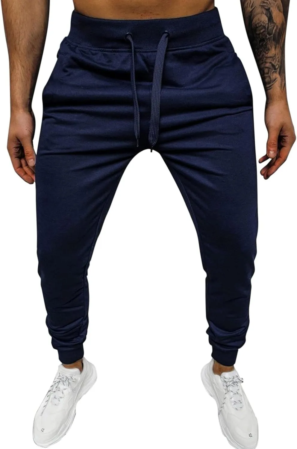 Cargo Pants for Men Big and Tall, Athletic Casual Open Bottom Cargo Sweatpants with Pockets Men's Cotton Sweatpants