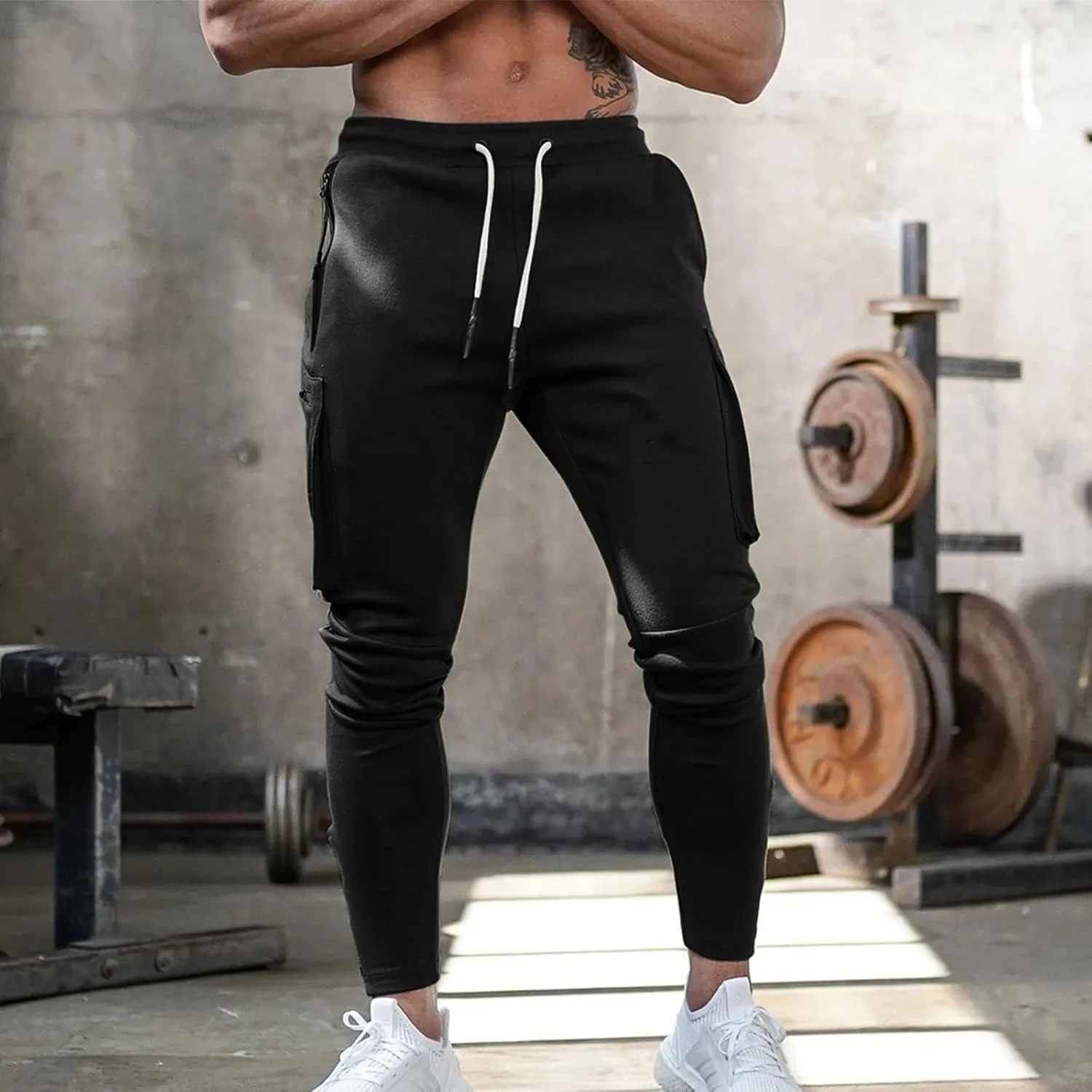 Cargo Sweatpants for Men Mens Lounge Pants Elastic Waist Jogger Sports Pants Drawstring Sports Trousers Men's Casual
