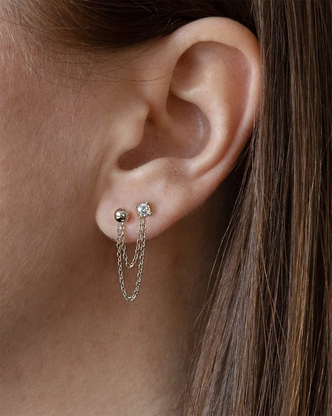 Chain Ear Jackets (Medium) - Silver