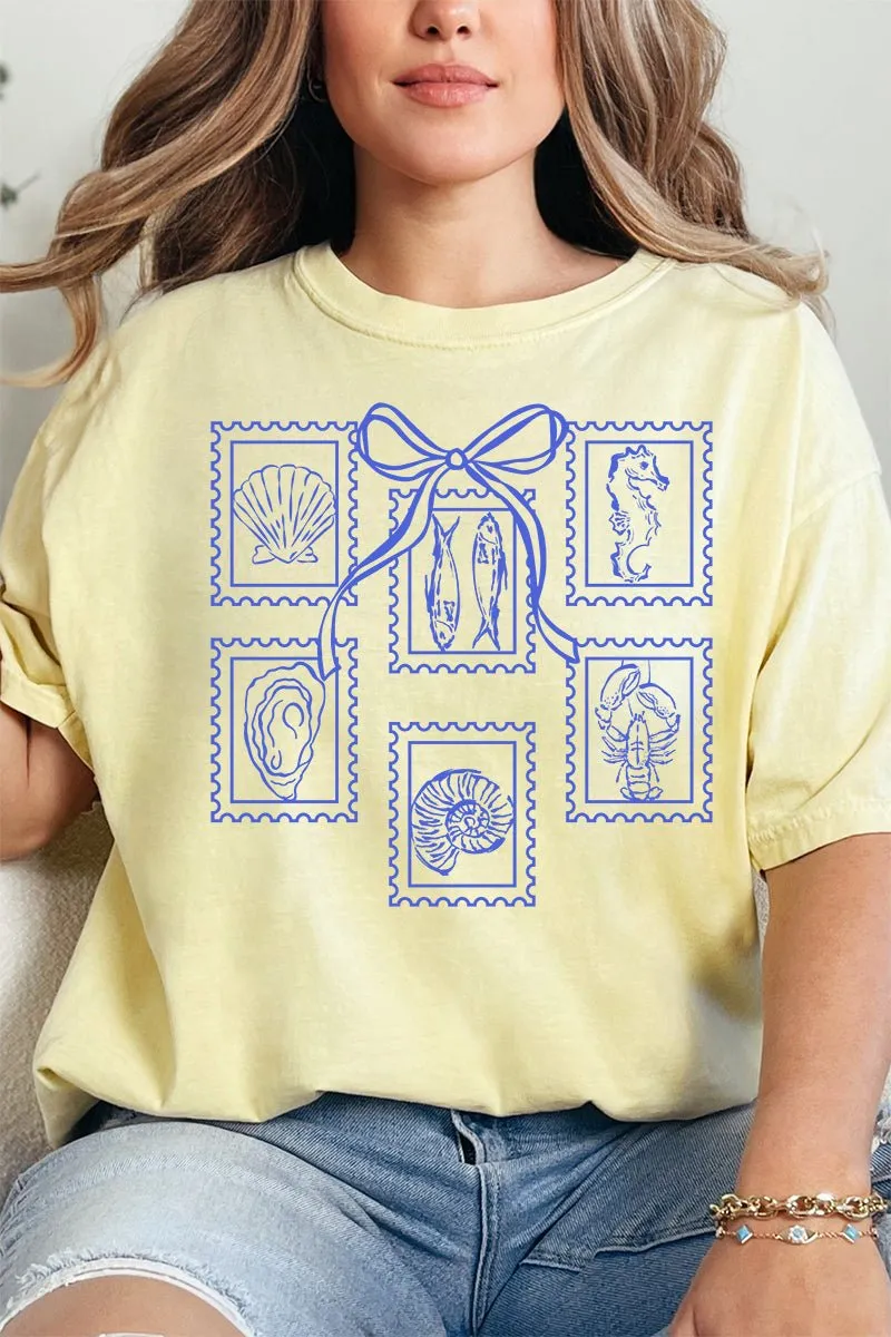 Coquette Coastal Stamps Comfort Colors Adult Ring-Spun Cotton Tee