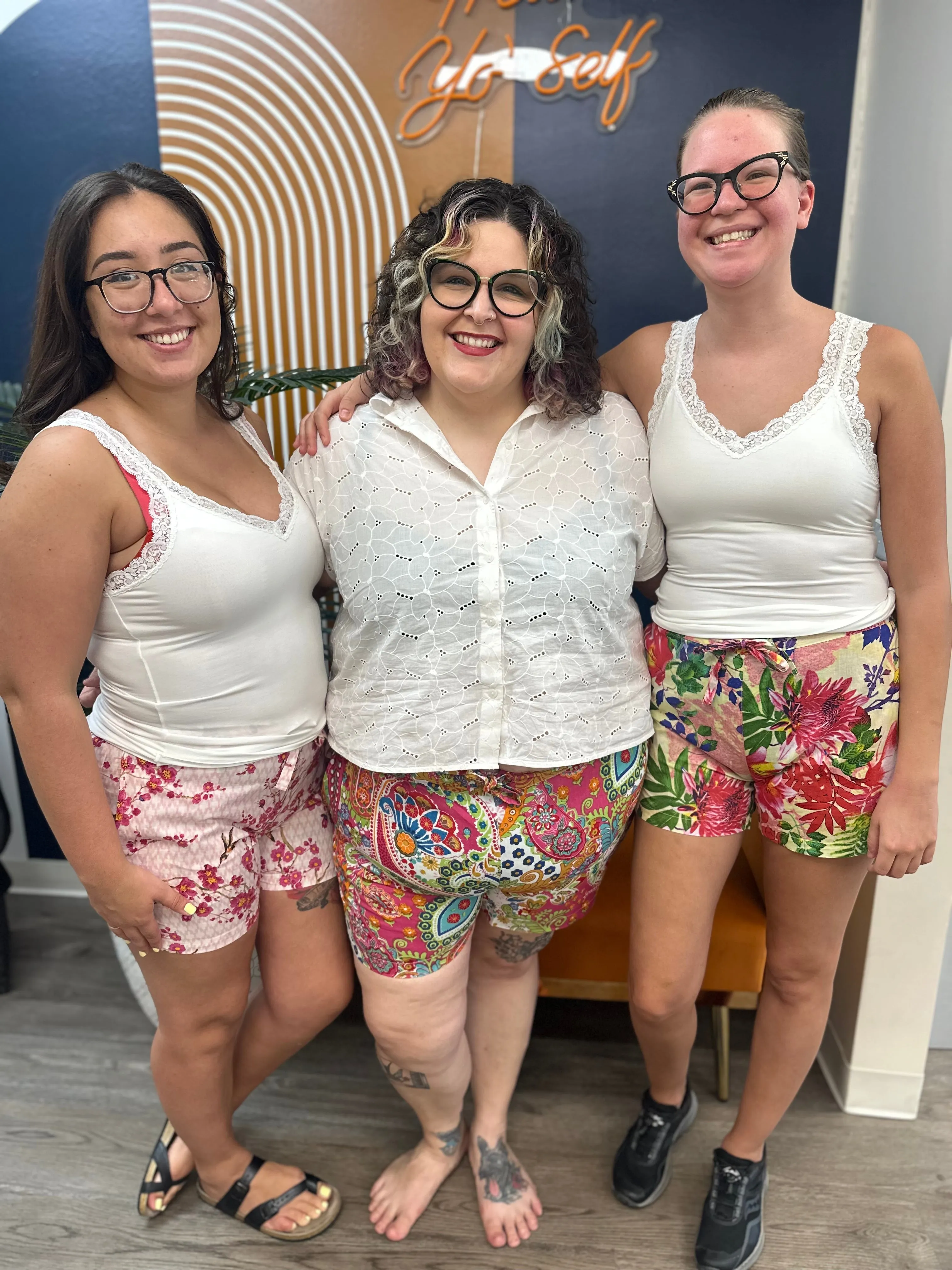 COTTON SHORT PJ BOXERS FLOWERS