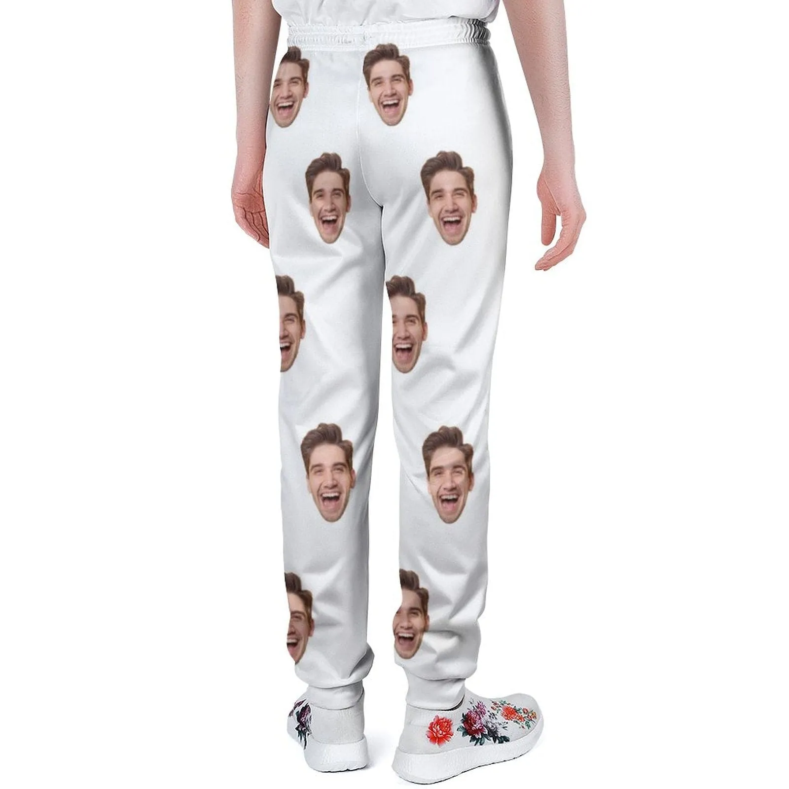 Custom Face Multicolor Sweatpants Unisex Personalized Closed Bottom Casual Joggers