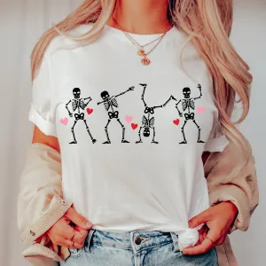 Dancing Skeleton Hearts Wholesale Tee