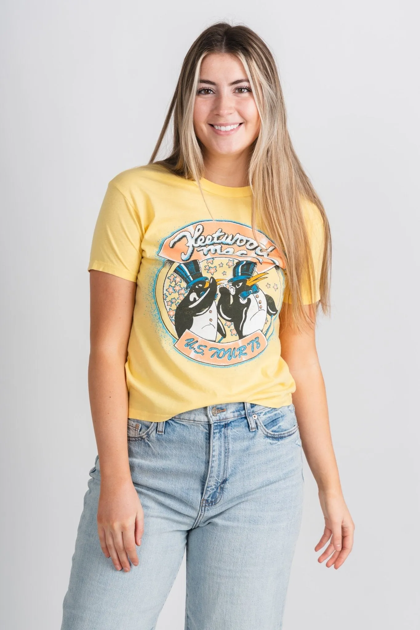 DayDreamer Fleetwood Mac tour 78 ringer t-shirt yellow bloom