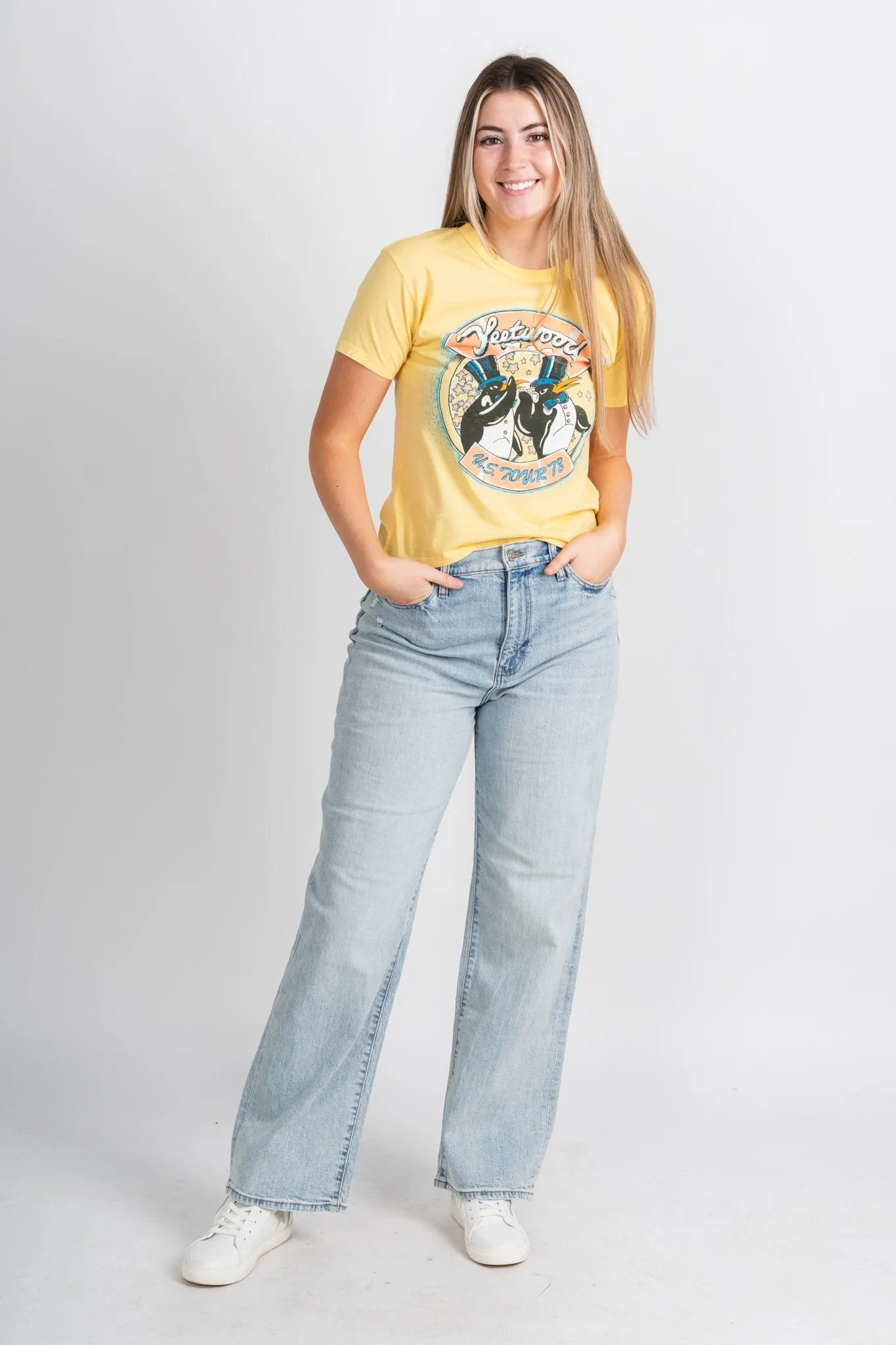 DayDreamer Fleetwood Mac tour 78 ringer t-shirt yellow bloom
