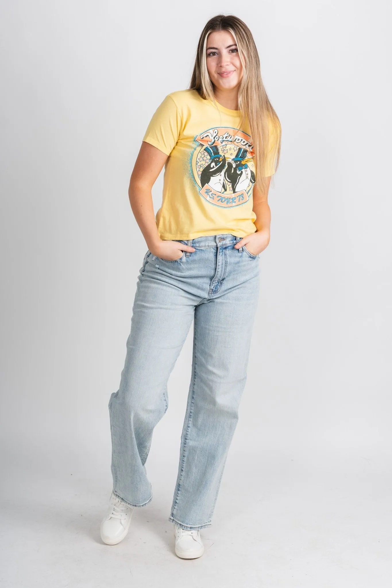 DayDreamer Fleetwood Mac tour 78 ringer t-shirt yellow bloom