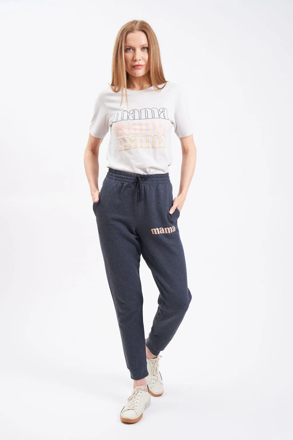 Drawstring Mama Printed Women's Jogger Pants