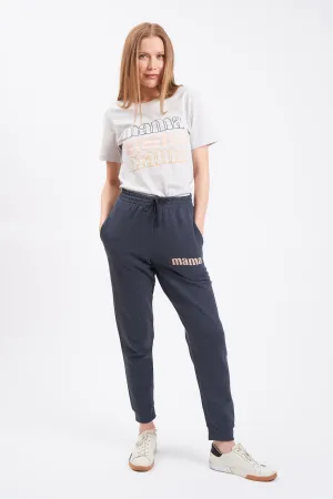 Drawstring Mama Printed Women's Jogger Pants