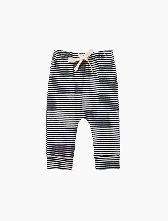 Drawstring Pants in Navy Stripe