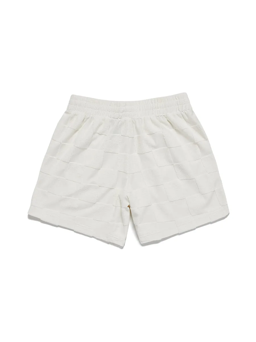 Estelle Terrycloth Check Lounge Short - Butter