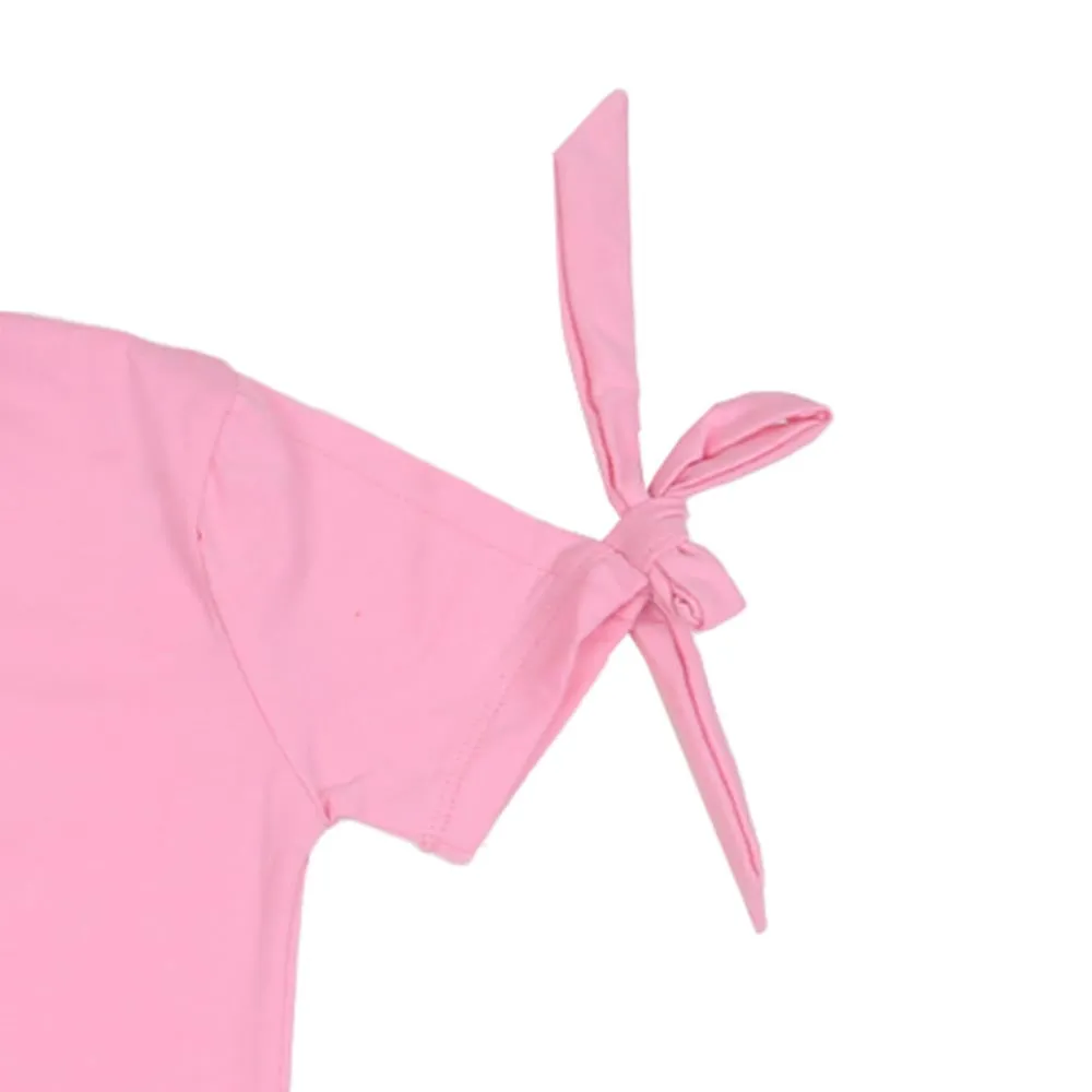 Girls T-Shirt H/S Applique - Pink A Boo