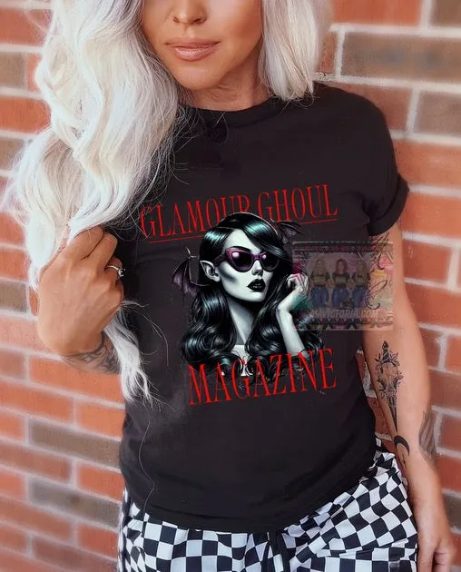 Glamour Ghoul Magazine, comfort colors graphic tee // checkered shorts available separately
