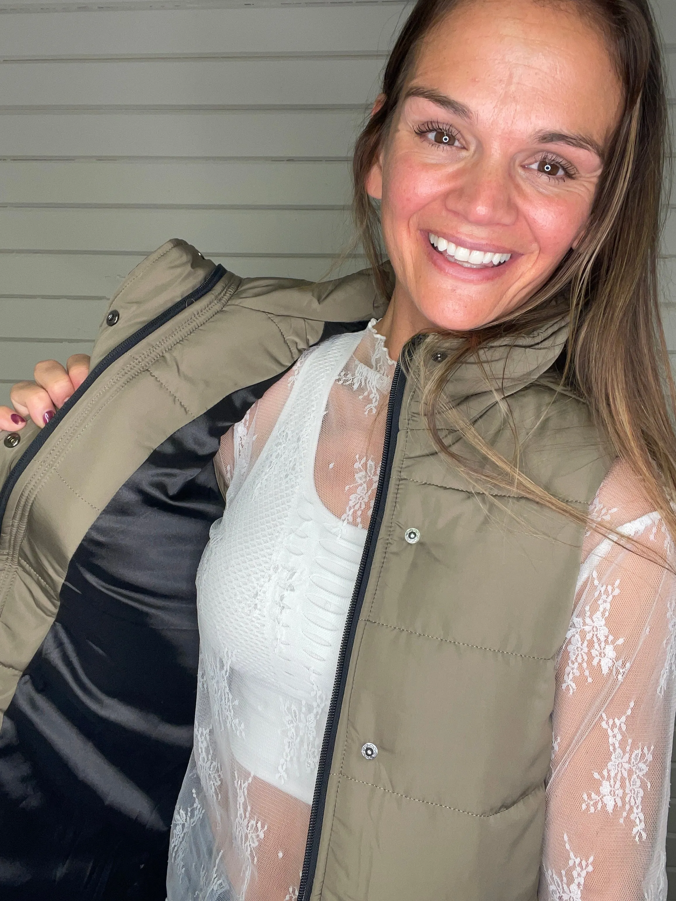 Harlow Long Vest - Olive