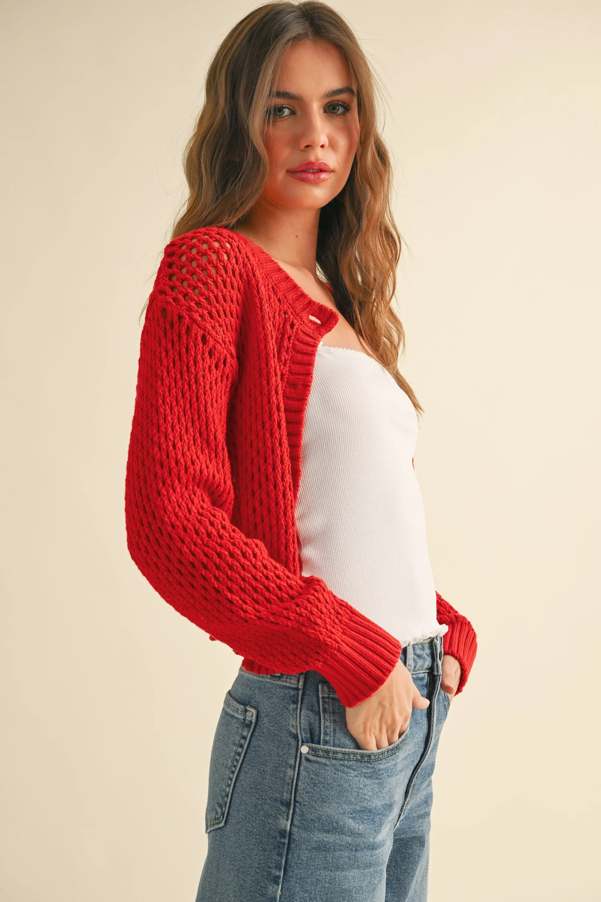 Heart To Heart Mesh Button-Down Cardigan
