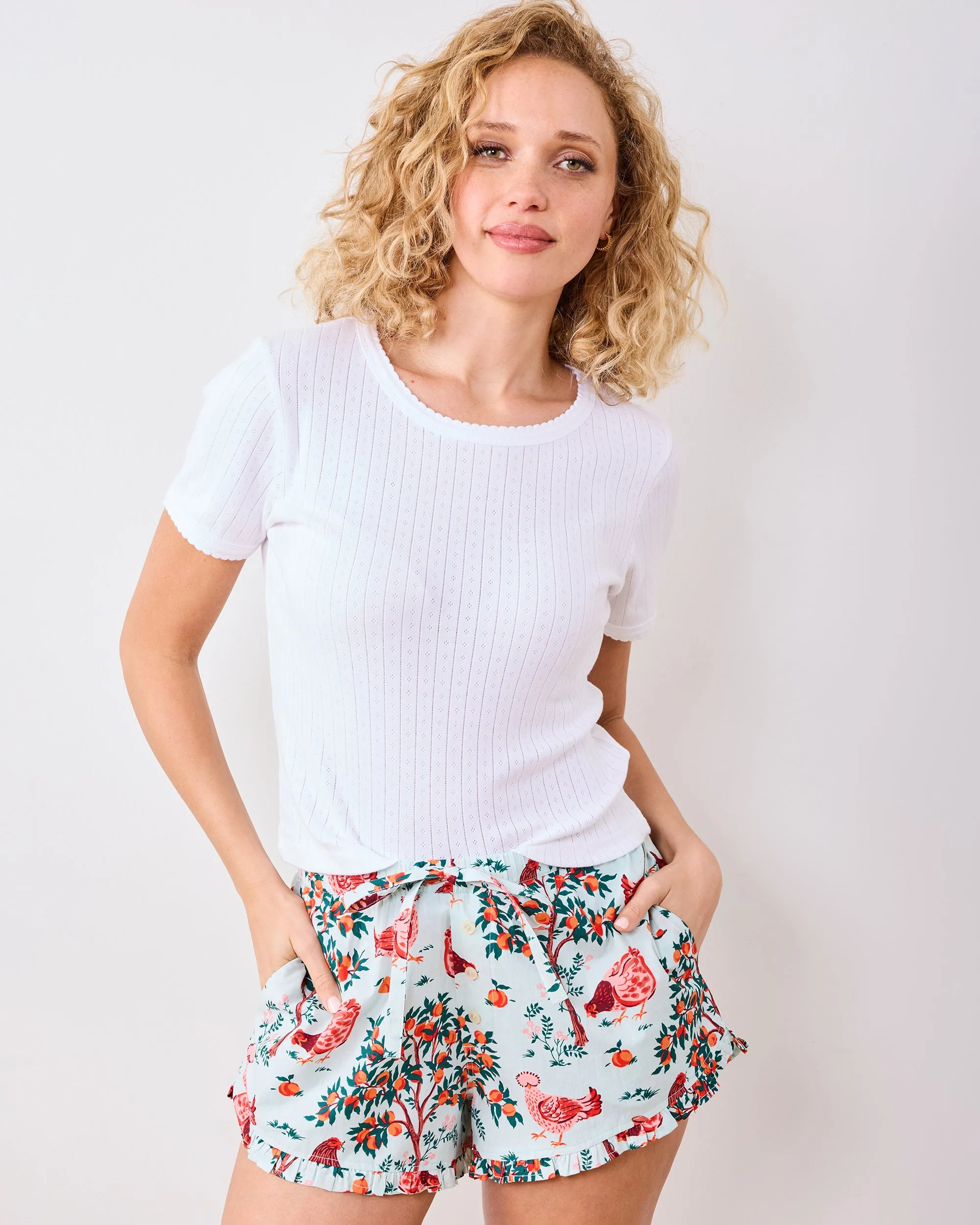 Hen House - Ruffle Shorts - Soft Blue