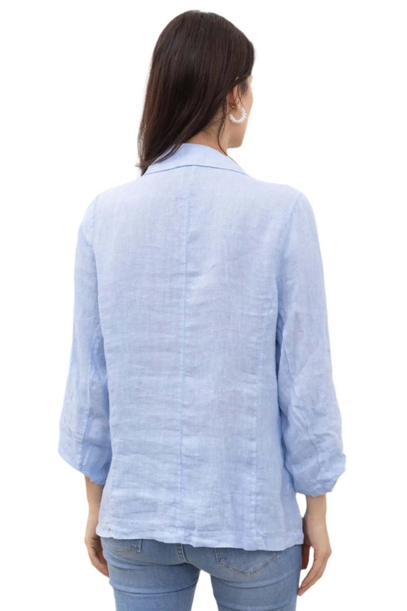 Italian Pure Linen One Size Jacket With Button Front