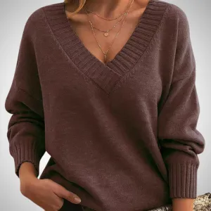 Jacqueline Relaxed V-Neck Sweater