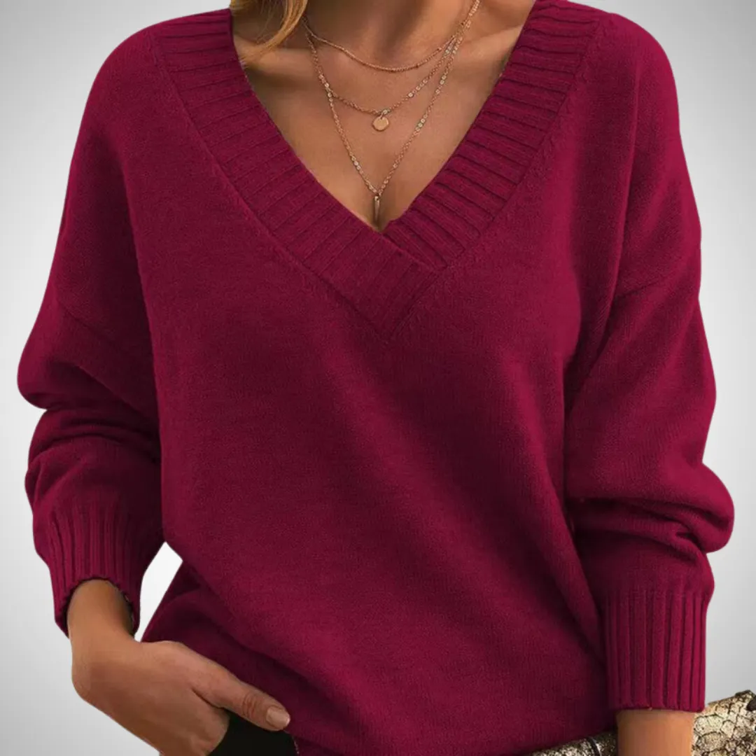 Jacqueline Relaxed V-Neck Sweater