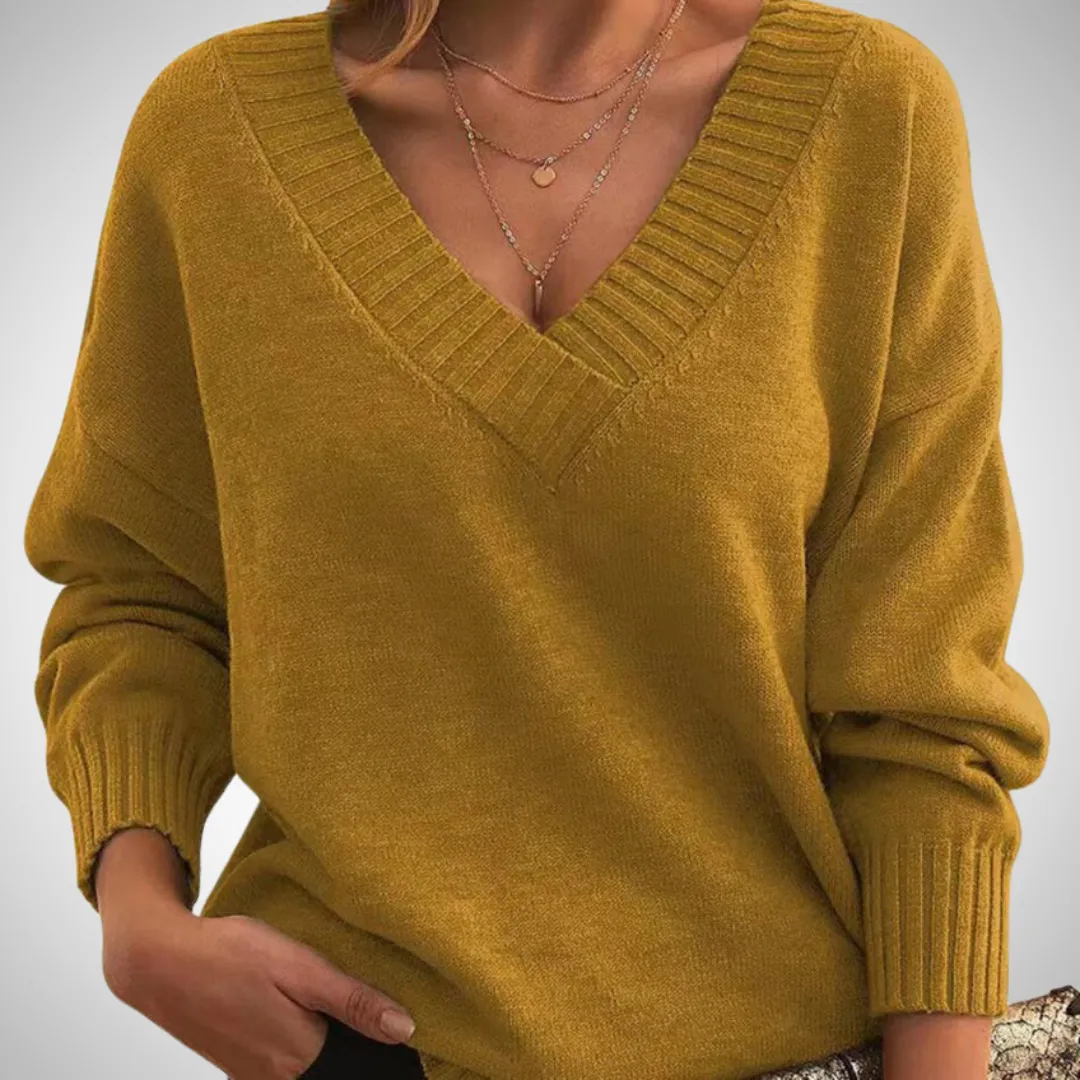Jacqueline Relaxed V-Neck Sweater