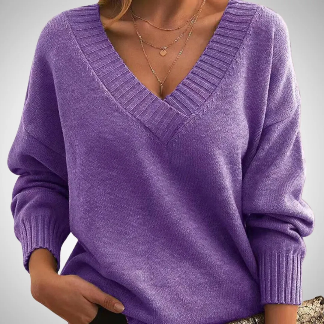 Jacqueline Relaxed V-Neck Sweater