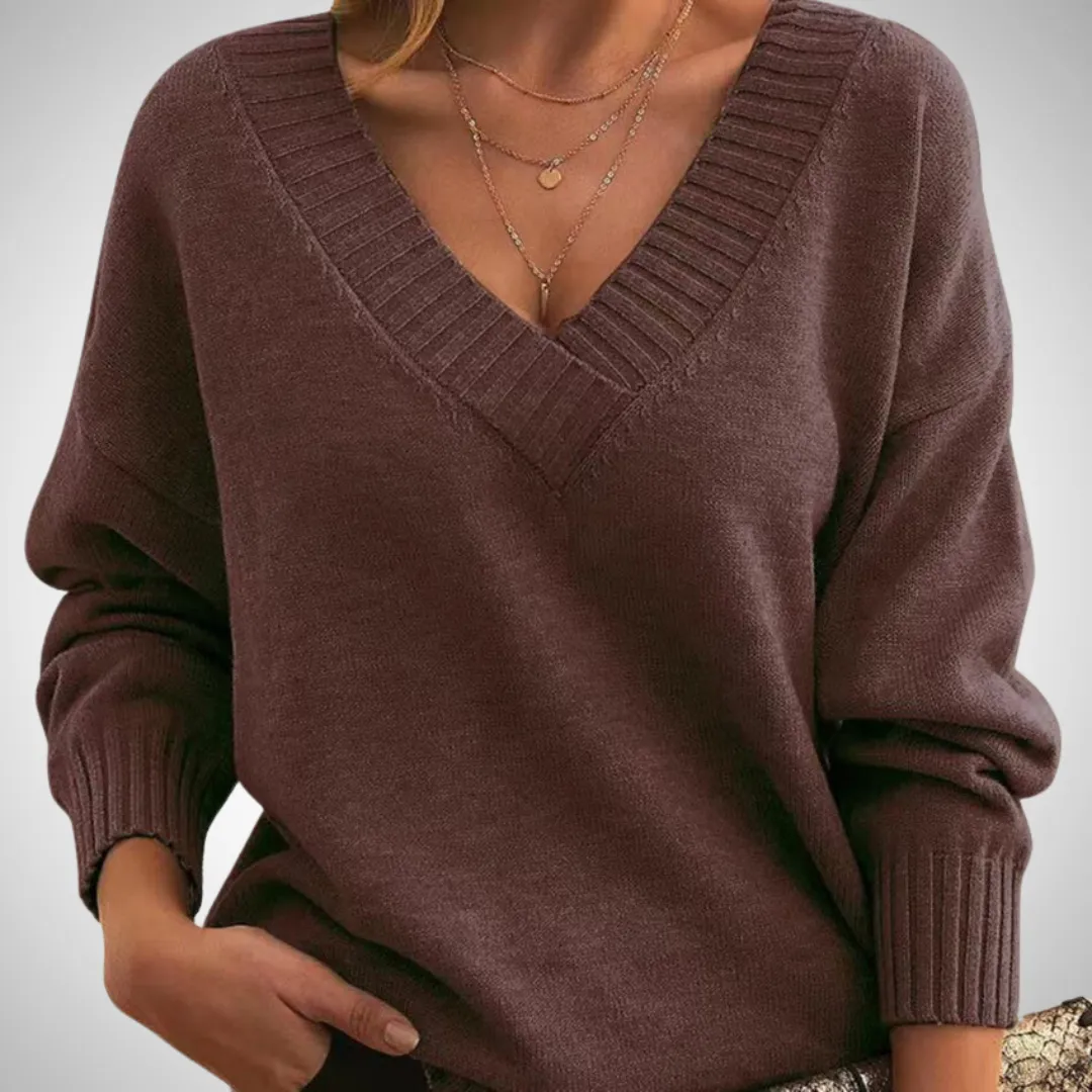 Jacqueline Relaxed V-Neck Sweater