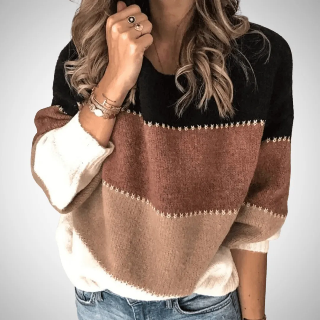 Joanna Color Block Knitted Sweater