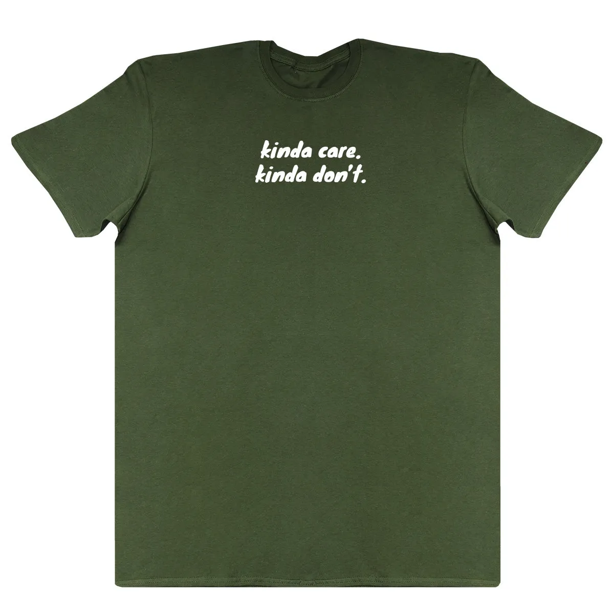 kinda care. kinda don't - Kids Oversized Comfy T-Shirt