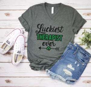 Luckiest Therapist Ever- St. Patrick's Day Shirt - Lucky Therapist Shirt