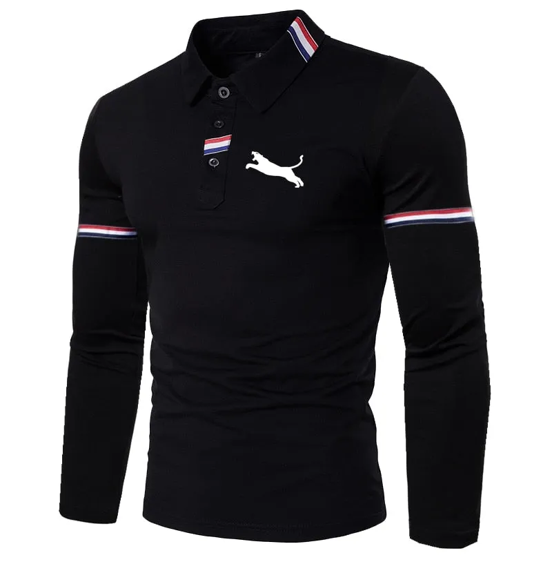 Men's Polo Shirts Sportswear Casual Long Sleeve Tops