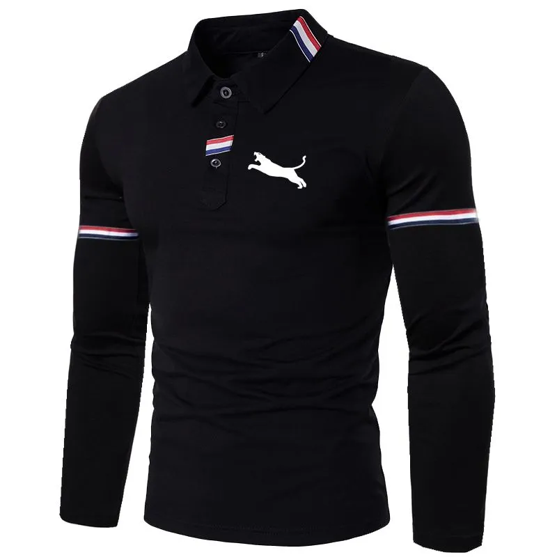 Men's Polo Shirts Sportswear Casual Long Sleeve Tops