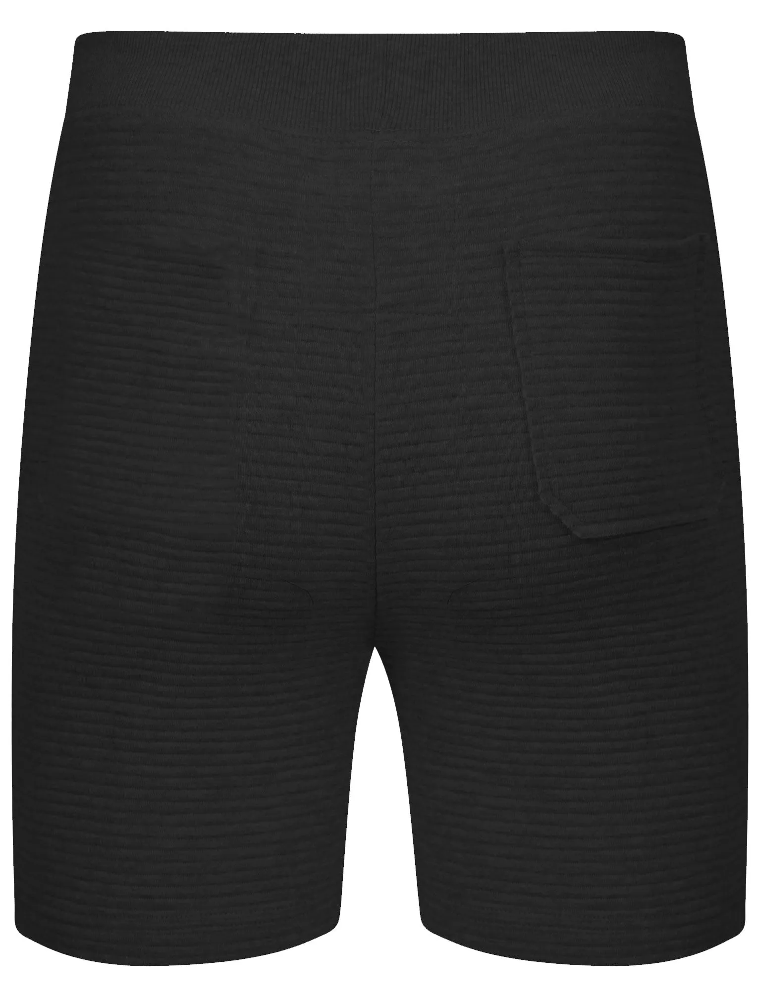 Mens Samuel Stripe Quilted Qutory Sweat Shorts in Black