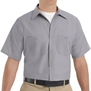 Men's Short Sleeve Industrial Work Shirt - SP24 - Silver Grey