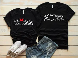 Mickey and Minnie Mouse  Matching 2022 Disney Family Shirts - Disney Couples - Happy New Year
