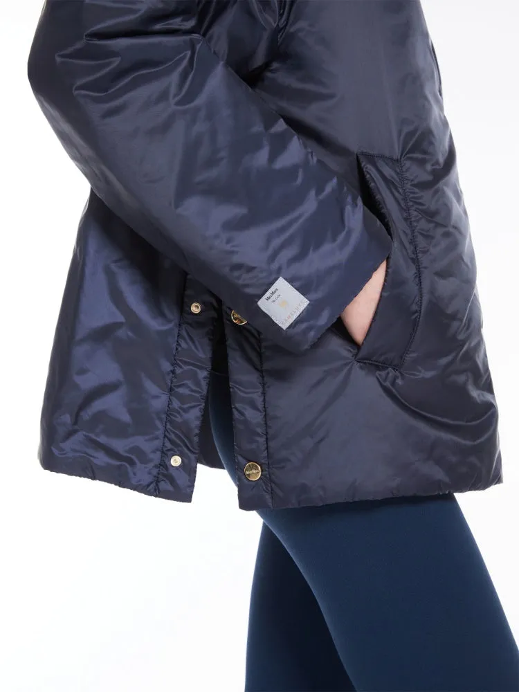midnight blue short padded jacket