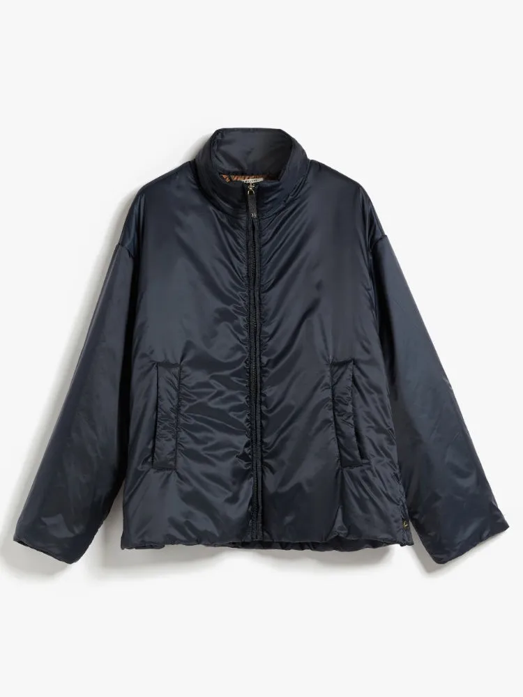 midnight blue short padded jacket