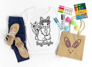 Personalized Girls Easter Coloring Shirt