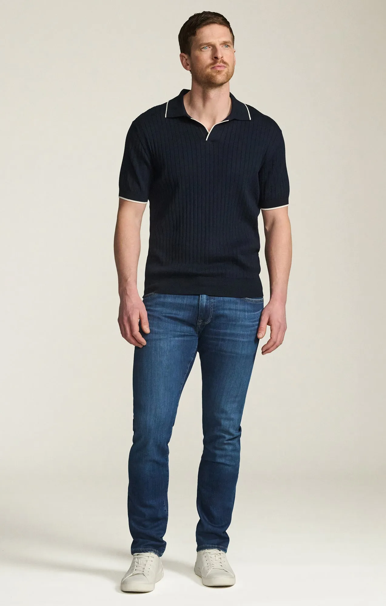 Polo Sweater in Navy