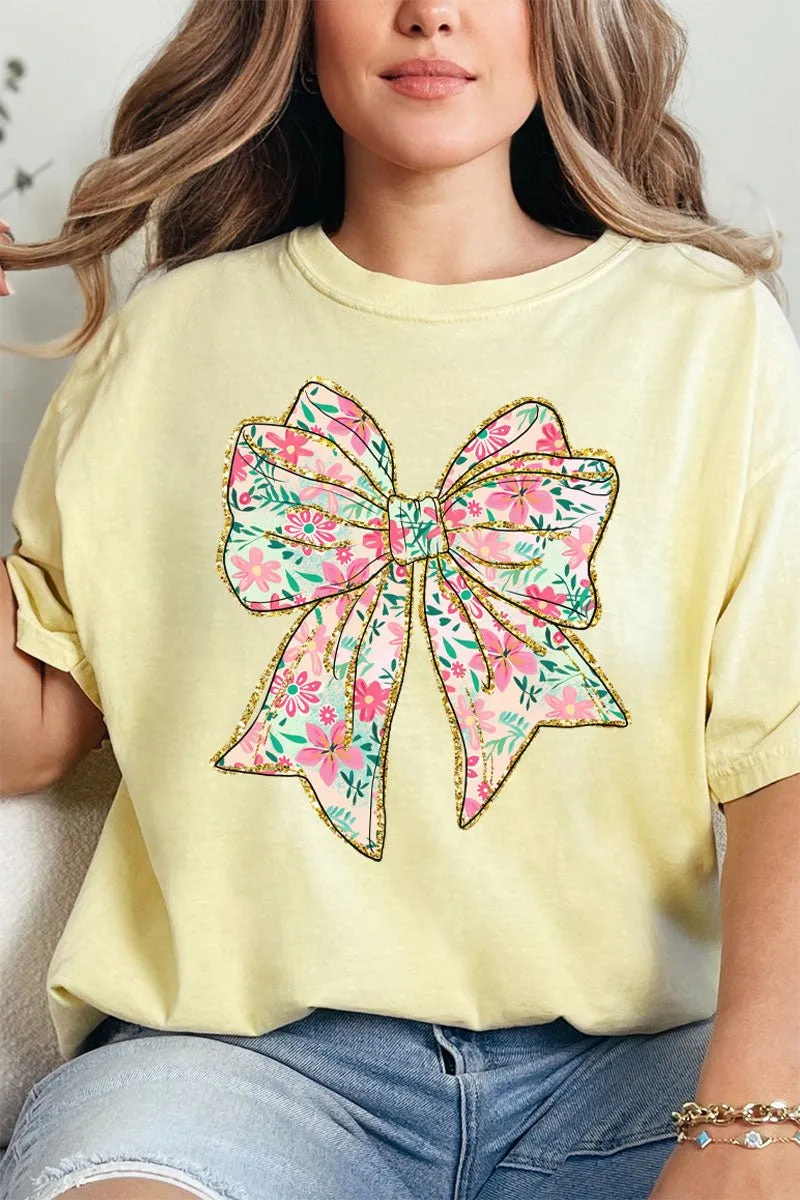 Preppy Blossom Bow Comfort Colors Adult Ring-Spun Cotton Tee