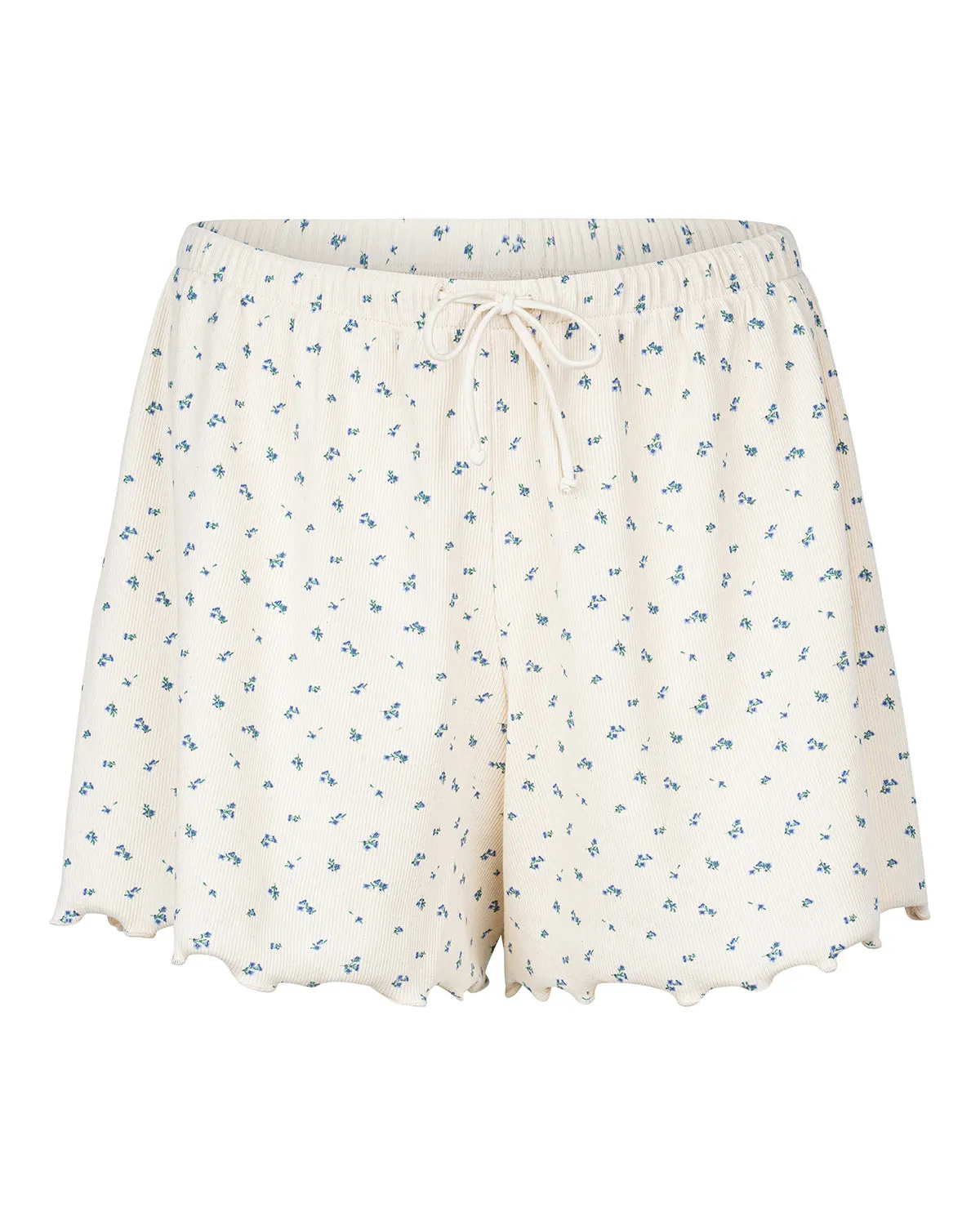 RIBBED PYJAMA SHORTS BLOSSOM GOTS