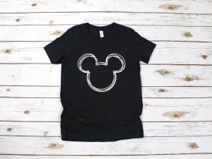 Scribble Mickey Mouse Shirt - Disney Youth kids T shirt - Personalized Disney Shirts