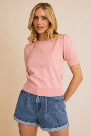 short sleeve cocktail sweater