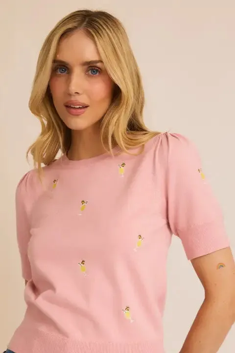 short sleeve cocktail sweater