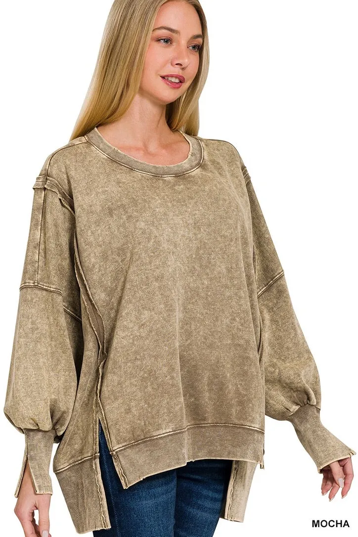 Split Cuff Sweatshirt-9871